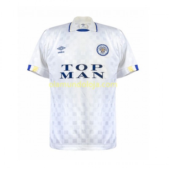 Camisola Leeds United Retro Homem Equipamento Primeiro 1989-1990 Manga Curta